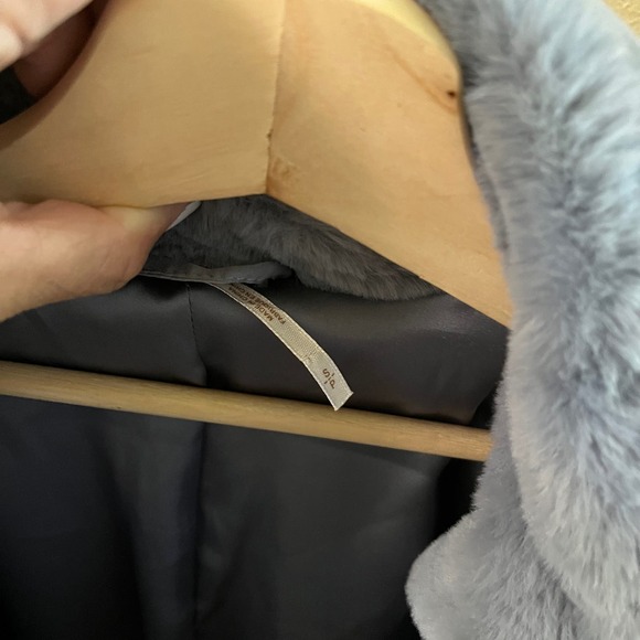 Free People Kate Faux-Fur Double Breasted Jacket in blue - Picture 8 of 12